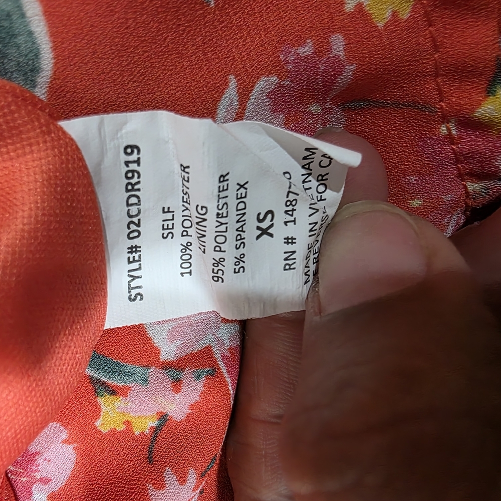 Sienna Sky Orange Size XS
 Floral Short Sleeve Dress midi
Lightweight fabric - Picture 3 of 11